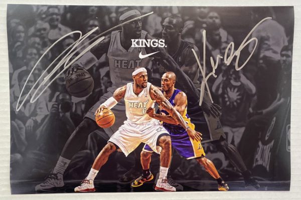 Kobe Bryant Lebron James dual signed autographed 8×12 photo Prime Autographs - Top Celebrity Signatures Celebrity Signatures