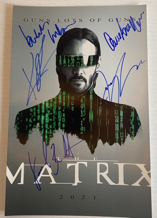 The Matrix 4 Resurrections Reeves cast autographed photo Prime Autographs - Top Celebrity Signatures Celebrity Signatures