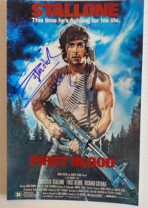 Rambo First Blood Stallone signed autographed photo Rocky Prime Autographs - Top Celebrity Signatures Celebrity Signatures