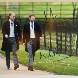 Prince William Prince Harry dual signed autograph 8×12 photo Prime Autographs - Top Celebrity Signatures Celebrity Signatures