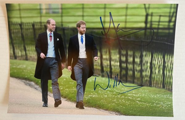 Prince William Prince Harry dual signed autograph 8×12 photo Prime Autographs - Top Celebrity Signatures Celebrity Signatures