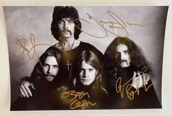 Black Sabbath band signed autographed 8×12 photo Ozzy Osbourne autographs photograph Prime Autographs - Top Celebrity Signatures Celebrity Signatures