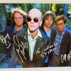 R.E.M. band signed autographed 8×12 photo Michael Stipe photograph REM autographs Prime Autographs - Top Celebrity Signatures Celebrity Signatures