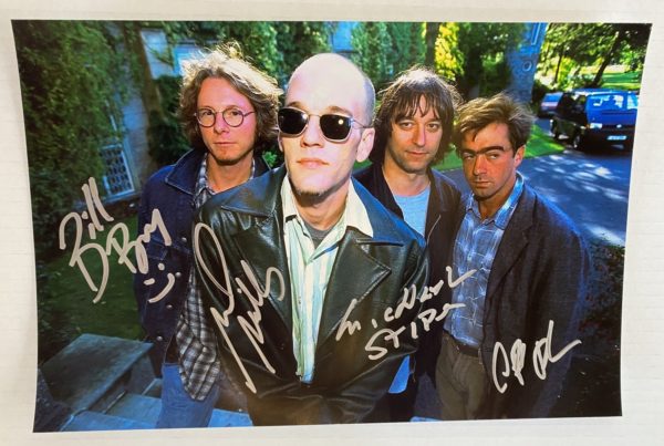 R.E.M. band signed autographed 8×12 photo Michael Stipe photograph REM autographs Prime Autographs - Top Celebrity Signatures Celebrity Signatures