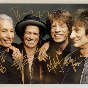 The Rolling Stones band signed autographed 8×12 photo Mick Jagger Charlie Watts autographs Prime Autographs - Top Celebrity Signatures Celebrity Signatures