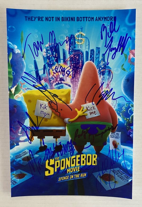 The Spongebob Movie Sponge on the run cast signed 8×12 Kenny Prime Autographs - Top Celebrity Signatures Celebrity Signatures