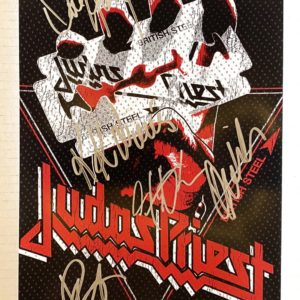 Judas Priest band signed autographed 8×12 photo Rob Halford British Steel autographs Prime Autographs - Top Celebrity Signatures Celebrity Signatures