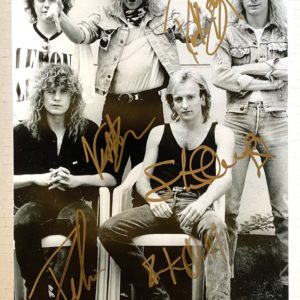 Def Leppard band signed autographed 8×12 photo Joe Elliott Steve Clark autographs Prime Autographs - Top Celebrity Signatures Celebrity Signatures