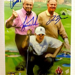 Tiger Woods Jack Nicklaus Palmer signed autograph 8×12 Prime Autographs - Top Celebrity Signatures Celebrity Signatures