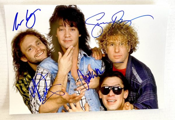 Eddie Van Halen band signed autographed 8×12 photo Sammy Hagar autographs Prime Autographs - Top Celebrity Signatures Celebrity Signatures