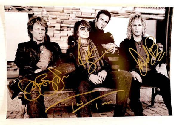 Bon Jovi band signed autographed 8×12 photo Jon photograph autographs Prime Autographs - Top Celebrity Signatures Celebrity Signatures