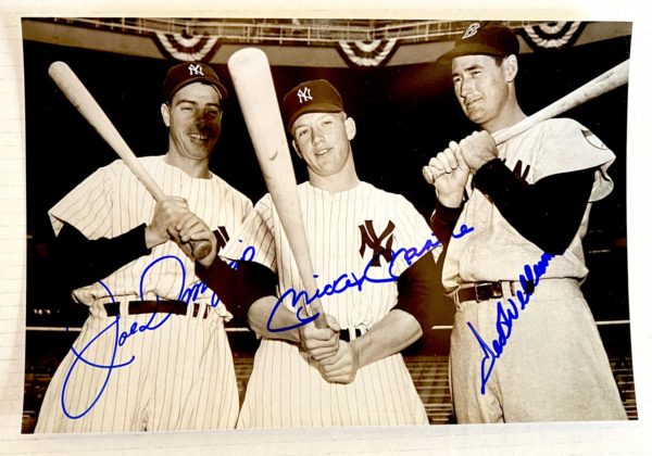 Mickey Mantle Joe DiMaggio Williams signed autograph 8×12 Prime Autographs - Top Celebrity Signatures Celebrity Signatures