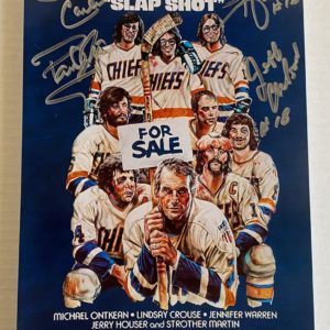 Slapshot cast signed autographed 8×12 photo Newman Carlson Prime Autographs - Top Celebrity Signatures Celebrity Signatures