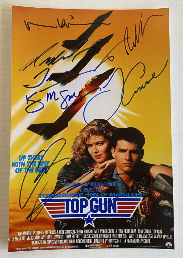 Top Gun cast signed autograph 8×12 Cruise Kilmer McGillis Prime Autographs - Top Celebrity Signatures Celebrity Signatures