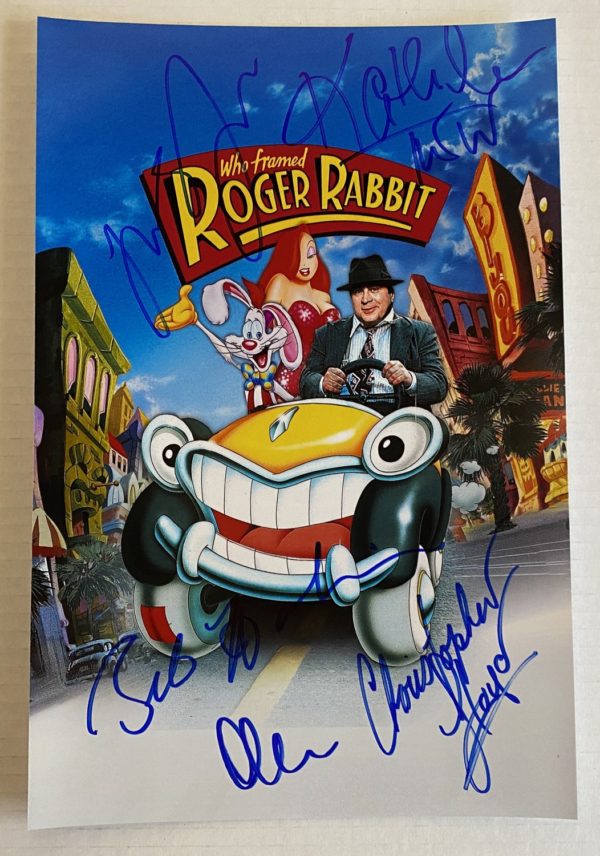 Who Framed Roger Rabbit cast autographed 8×12 Hoskins Prime Autographs - Top Celebrity Signatures Celebrity Signatures