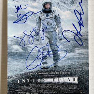 Interstellar cast autographed 8×12 McConaughey Hathaway Prime Autographs - Top Celebrity Signatures Celebrity Signatures