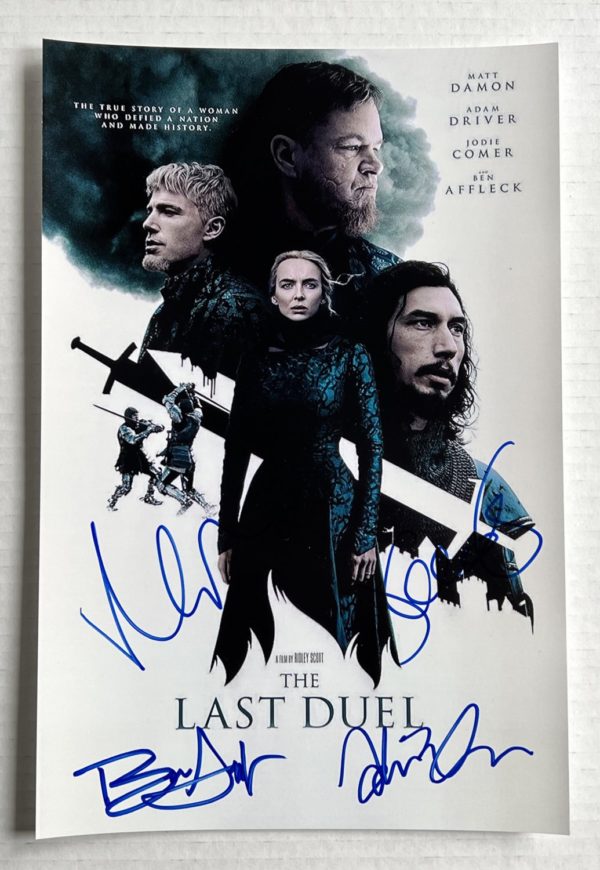 The Last Duel cast signed autograph 8×12 Damon Comer Prime Autographs - Top Celebrity Signatures Celebrity Signatures