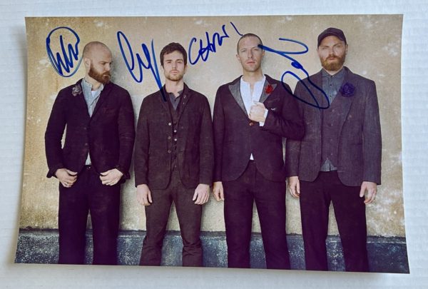 Coldplay full band signed autographed 8×12 photo Chris Martin autographs Prime Autographs - Top Celebrity Signatures Celebrity Signatures