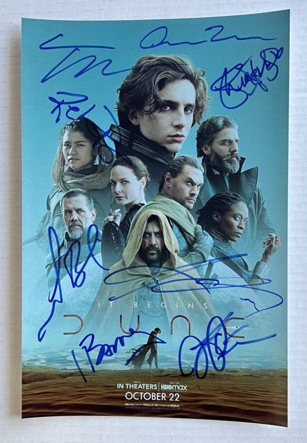 Dune cast signed autograph 8×12 photo Chalamet Zendaya 2021 Prime Autographs - Top Celebrity Signatures Celebrity Signatures