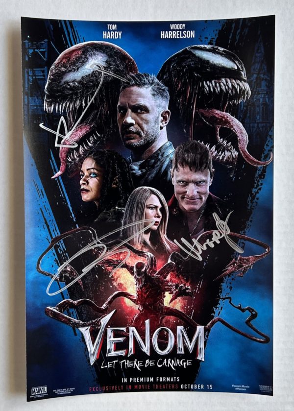 Venom Let There Be Carnage cast signed 8×12 photo Hardy Prime Autographs - Top Celebrity Signatures Celebrity Signatures