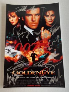 GoldenEye cast autograph 8x12 photo Brosnan 007 Bond