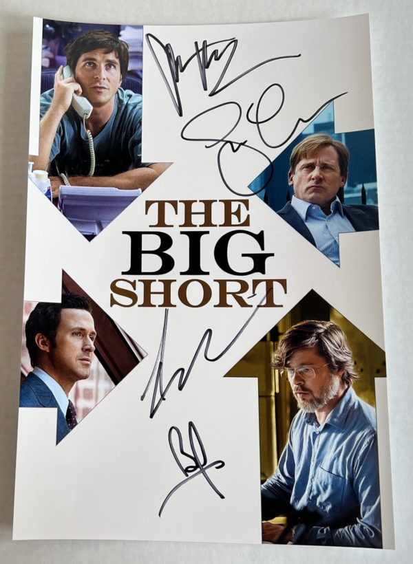 The Big Short cast signed autograph 8×12 Pitt Gosling Prime Autographs - Top Celebrity Signatures Celebrity Signatures