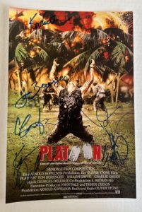 Platoon cast signed autograph 8x12 photo Willem Dafoe Sheen