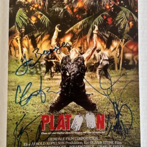 Platoon cast signed autograph 8×12 photo Willem Dafoe Sheen Prime Autographs - Top Celebrity Signatures Celebrity Signatures