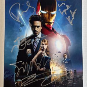 Iron Man cast autograph 8×12 photo Robert Downey Jr. Paltrow Prime Autographs - Top Celebrity Signatures Celebrity Signatures