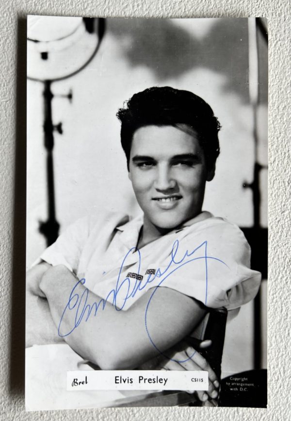 Elvis Presley signed twice autographed 4×6 inch postcard photo photograph autograph Prime Autographs - Top Celebrity Signatures Celebrity Signatures