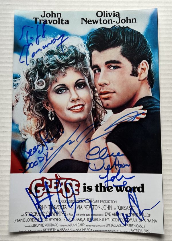 Grease cast autograph 8×12 photo Travolta Olivia Newton-John Prime Autographs - Top Celebrity Signatures Celebrity Signatures