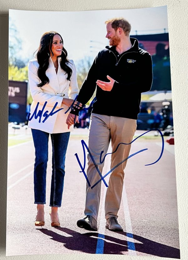 Prince Harry & Meghan Markle dual signed autograph 8×12 Prime Autographs - Top Celebrity Signatures Celebrity Signatures