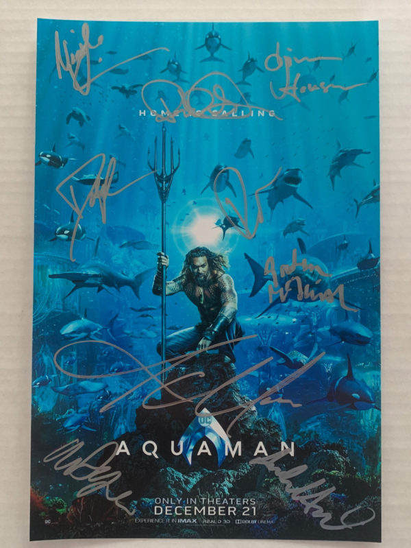 AQUAMAN cast signed autographed 8×12 photo Momoa Wilson Prime Autographs - Top Celebrity Signatures Celebrity Signatures