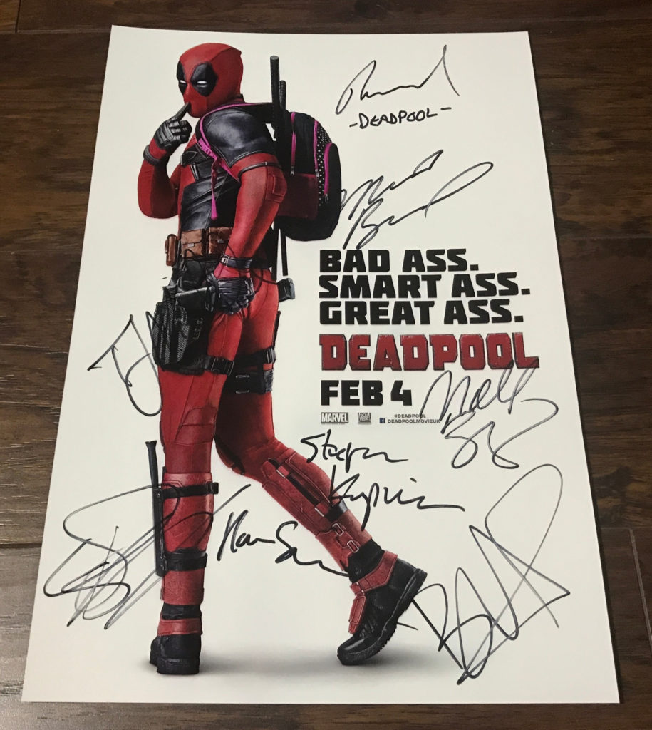 Deadpool cast signed autographed photo Reynolds Baccarin