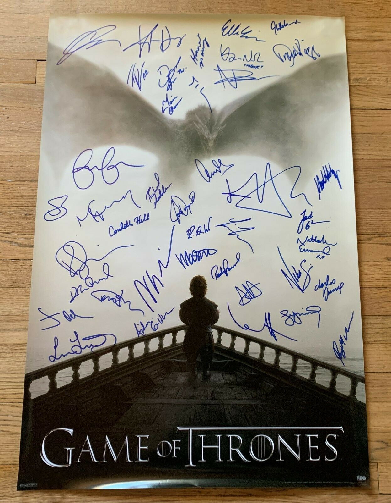 Game of Thrones cast signed 36×24 poster Harington Clarke