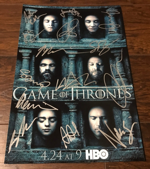 Game of Thrones cast signed  8×12 photo Emilia Clarke Prime Autographs - Top Celebrity Signatures Celebrity Signatures