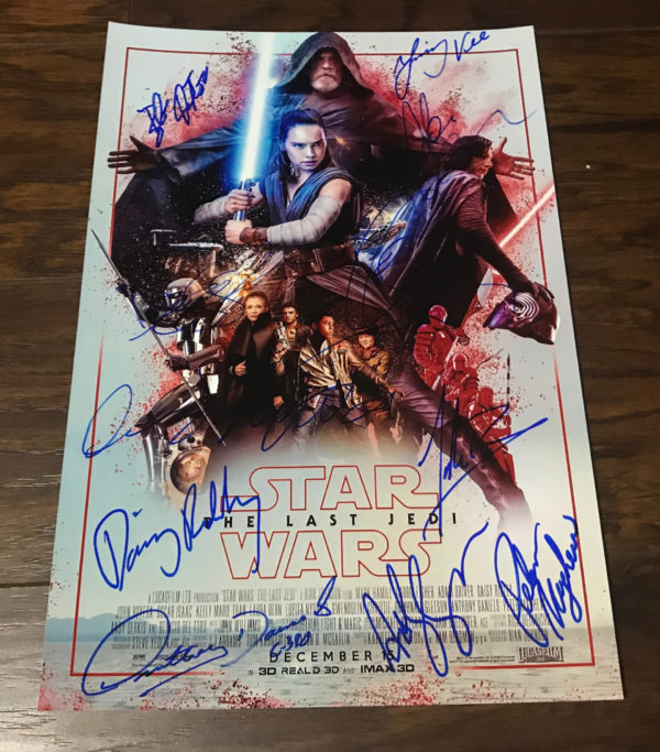 Star Wars The Last Jedi cast signed autographed photo Ridley Prime Autographs - Top Celebrity Signatures Celebrity Signatures