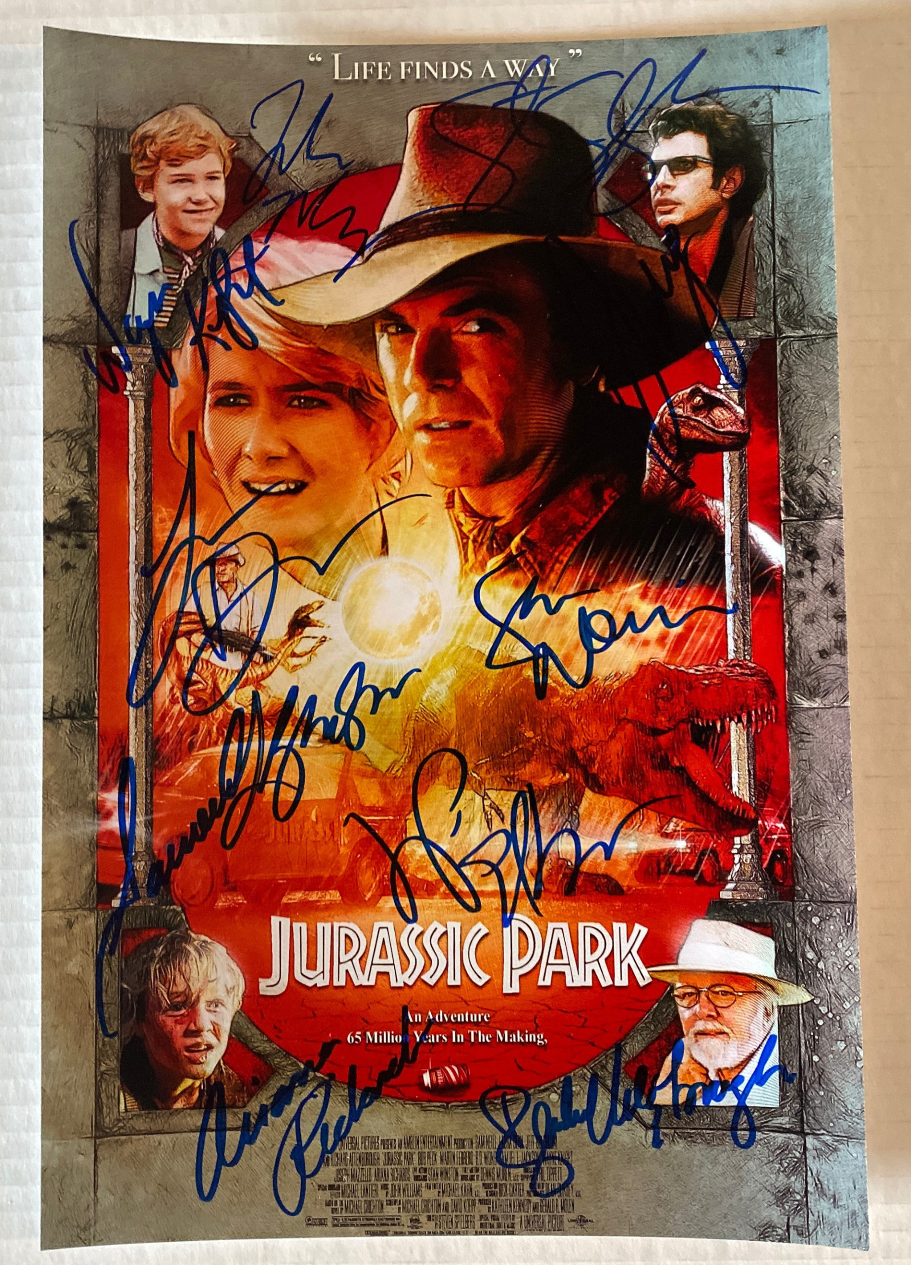 Jurassic Park 1993 cast signed autographed 8×12 photo Neill