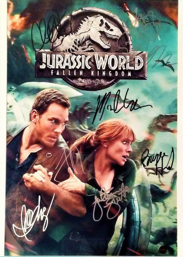 Jurassic World Park cast signed autographed photo Pratt Prime Autographs - Top Celebrity Signatures Celebrity Signatures