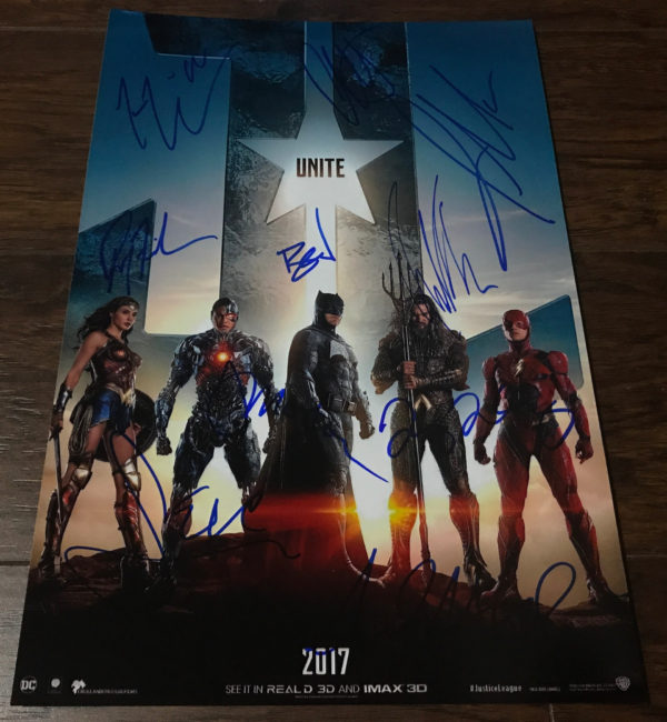 Justice League cast signed autographed photo Gadot Miller Prime Autographs - Top Celebrity Signatures Celebrity Signatures