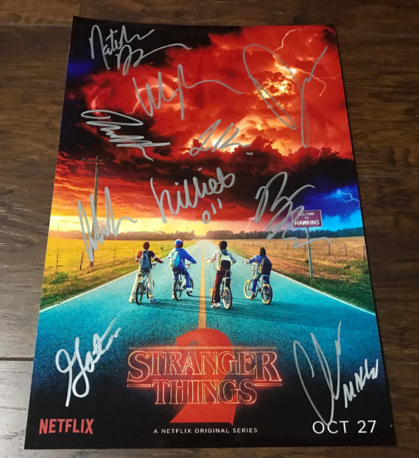 Stranger Things cast signed 8×12 photo Millie Bobby Brown Prime Autographs - Top Celebrity Signatures Celebrity Signatures