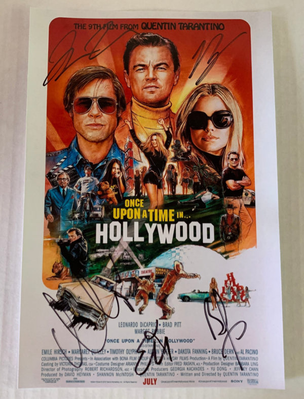 Once Upon a Time in Hollywood cast signed photo Dicaprio Prime Autographs - Top Celebrity Signatures Celebrity Signatures