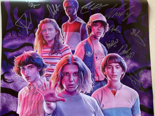 Stranger Things cast signed  34×22 poster Brown Harbour Prime Autographs - Top Celebrity Signatures Celebrity Signatures