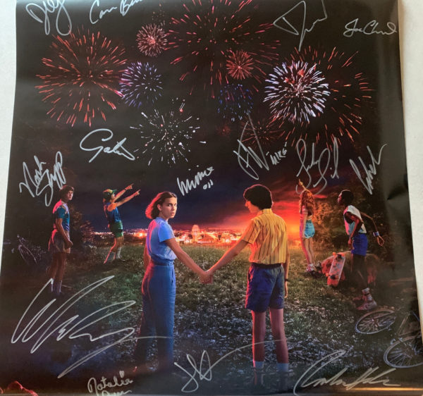 Stranger Things cast signed 34×22 poster Millie Bobby Brown Prime Autographs - Top Celebrity Signatures Celebrity Signatures