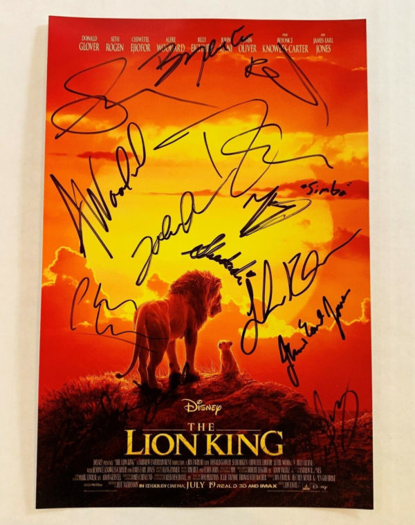 The Lion King 2019 cast signed autographed 8×12 photo Glover Prime Autographs - Top Celebrity Signatures Celebrity Signatures