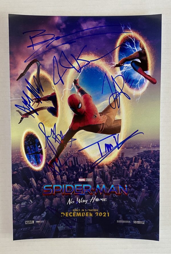 Spider-Man No Way Home cast autograph 8×12 photo Tom Holland Prime Autographs - Top Celebrity Signatures Celebrity Signatures