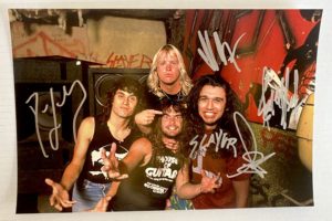 Slayer band signed autographed 8x12 photo Tom Araya Jeff Hanneman autographs photograph