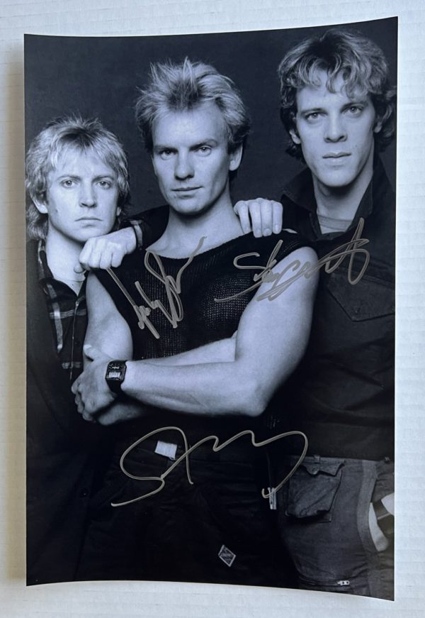 The Police full band signed autographed 8×12 photo Sting Stewart Copeland autographs Prime Autographs - Top Celebrity Signatures Celebrity Signatures