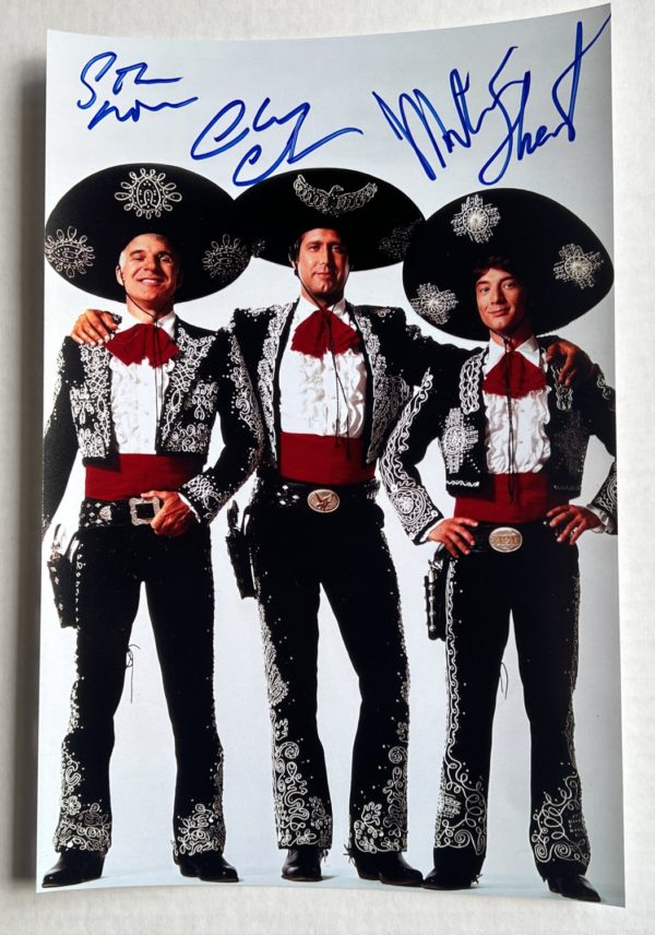 The Three Amigos! cast autograph 8×12 photo Chase Martin Prime Autographs - Top Celebrity Signatures Celebrity Signatures