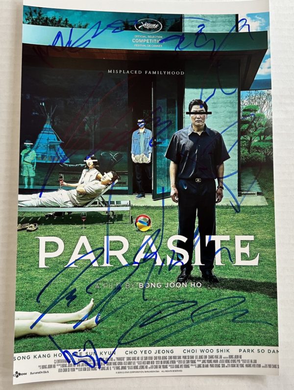 Parasite castautograph 8×12 photo Song Kang-Ho Prime Autographs - Top Celebrity Signatures Celebrity Signatures